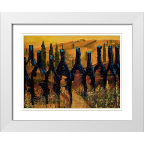 Tuscan Vinos White Modern Wood Framed Art Print with Double Matting by Monahan, Jodi