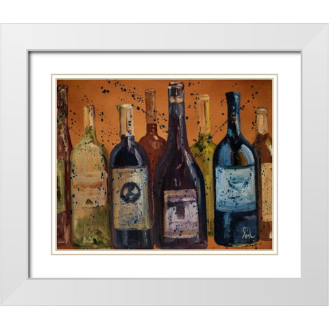 Wine Enjoyed White Modern Wood Framed Art Print with Double Matting by Monahan, Jodi