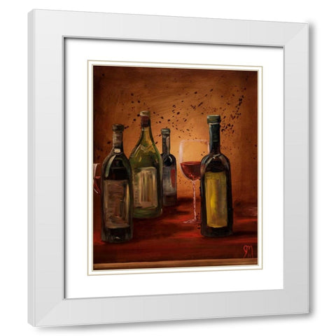 Glass of Wine White Modern Wood Framed Art Print with Double Matting by Monahan, Jodi