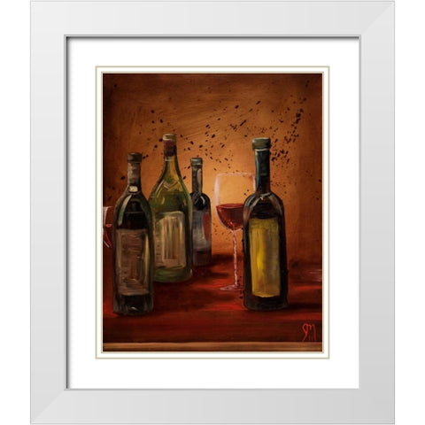 Glass of Wine White Modern Wood Framed Art Print with Double Matting by Monahan, Jodi