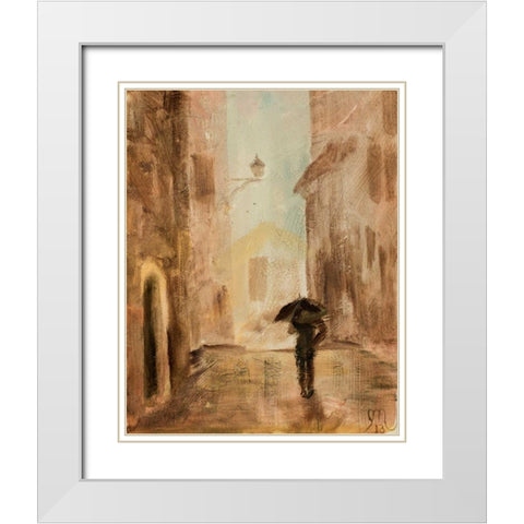Love the Rain White Modern Wood Framed Art Print with Double Matting by Monahan, Jodi