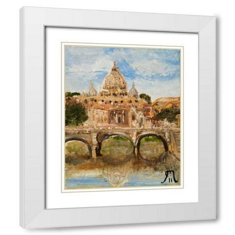 Italian City White Modern Wood Framed Art Print with Double Matting by Monahan, Jodi