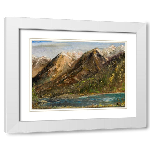 Lake McDonald White Modern Wood Framed Art Print with Double Matting by Monahan, Jodi