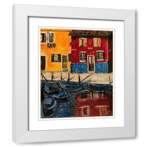 Bueno White Modern Wood Framed Art Print with Double Matting by Monahan, Jodi