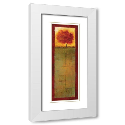 Autumn Vision II White Modern Wood Framed Art Print with Double Matting by Martin, Cheryl