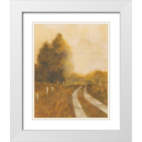 Traveled Path II White Modern Wood Framed Art Print with Double Matting by Martin, Cheryl