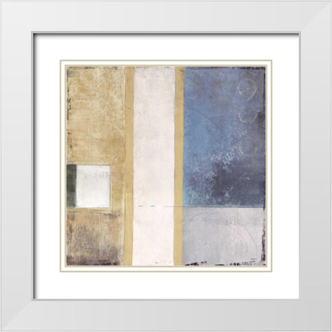 Nexus I White Modern Wood Framed Art Print with Double Matting by Martin, Cheryl
