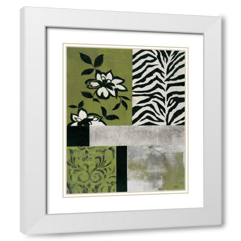 Playing with Patterns I White Modern Wood Framed Art Print with Double Matting by Martin, Cheryl