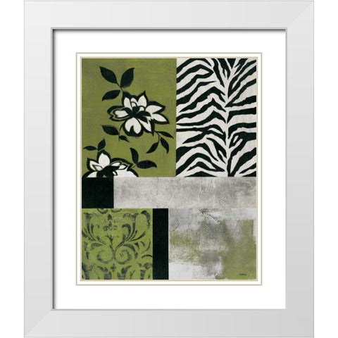 Playing with Patterns I White Modern Wood Framed Art Print with Double Matting by Martin, Cheryl