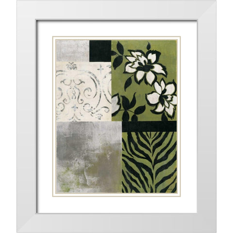 Playing with Patterns II White Modern Wood Framed Art Print with Double Matting by Martin, Cheryl