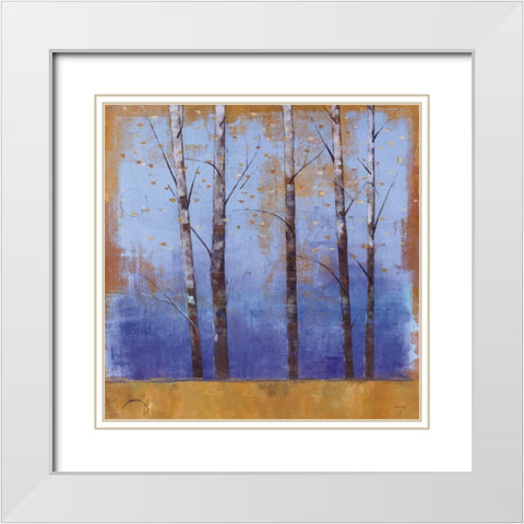 Birch Trees I White Modern Wood Framed Art Print with Double Matting by Martin, Cheryl