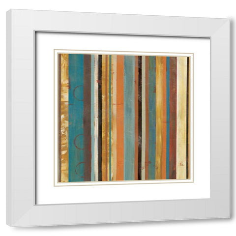 Stripes II White Modern Wood Framed Art Print with Double Matting by Martin, Cheryl