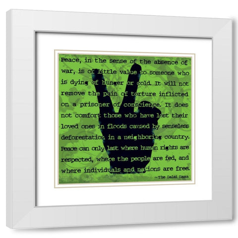 Peace Sign II White Modern Wood Framed Art Print with Double Matting by Murray, Sylvia