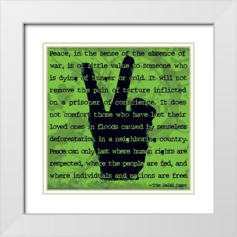 Peace Sign II White Modern Wood Framed Art Print with Double Matting by Murray, Sylvia