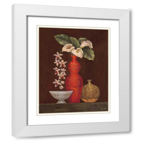 White Calla Lilies White Modern Wood Framed Art Print with Double Matting by Misa, Eva