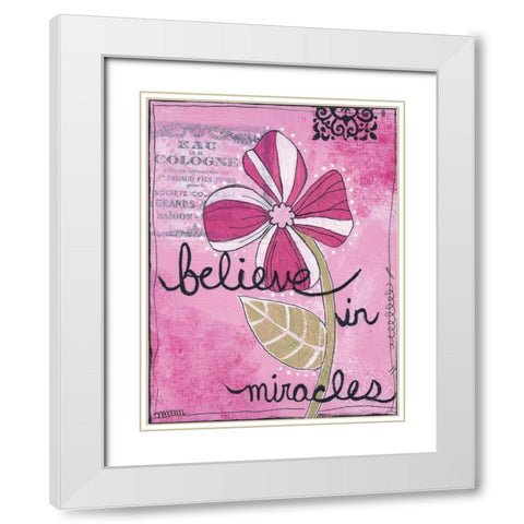 Believe In Miracles White Modern Wood Framed Art Print with Double Matting by Martin, Monica