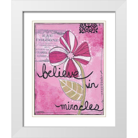 Believe In Miracles White Modern Wood Framed Art Print with Double Matting by Martin, Monica