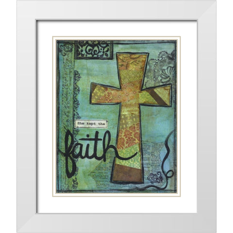 She Kept The Faith White Modern Wood Framed Art Print with Double Matting by Martin, Monica