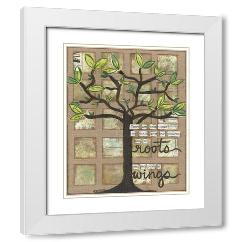 Roots And Wings White Modern Wood Framed Art Print with Double Matting by Martin, Monica