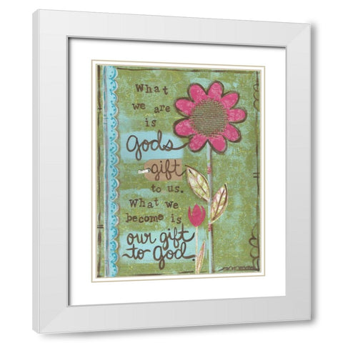 Gods Gift White Modern Wood Framed Art Print with Double Matting by Martin, Monica