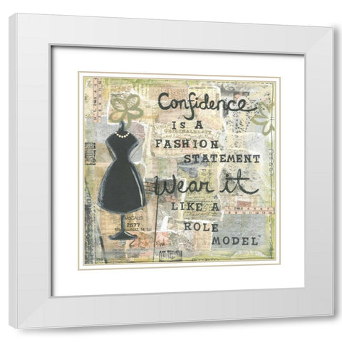 Confidence White Modern Wood Framed Art Print with Double Matting by Martin, Monica