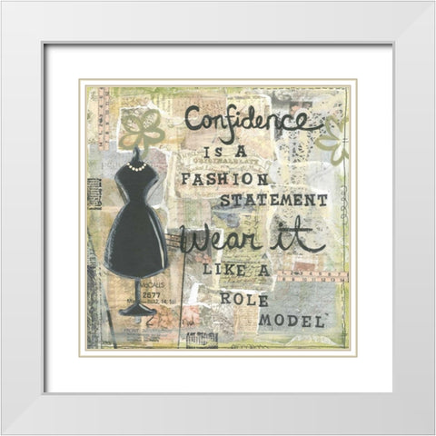 Confidence White Modern Wood Framed Art Print with Double Matting by Martin, Monica