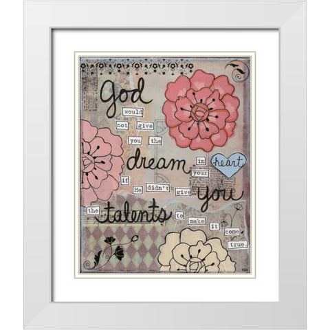 God Given Talents White Modern Wood Framed Art Print with Double Matting by Martin, Monica
