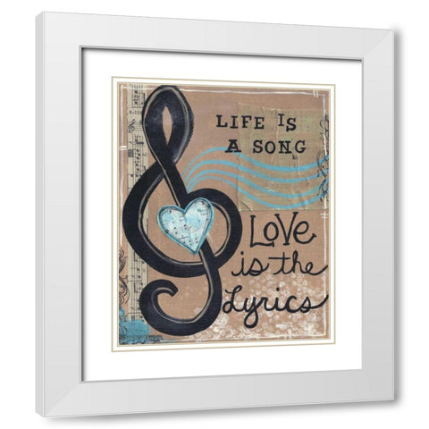 Life Is A Song White Modern Wood Framed Art Print with Double Matting by Martin, Monica