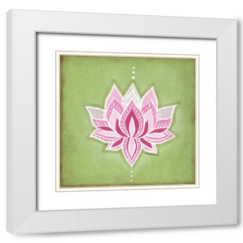 Lotus Flower White Modern Wood Framed Art Print with Double Matting by Martin, Monica