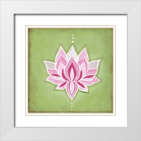 Lotus Flower White Modern Wood Framed Art Print with Double Matting by Martin, Monica