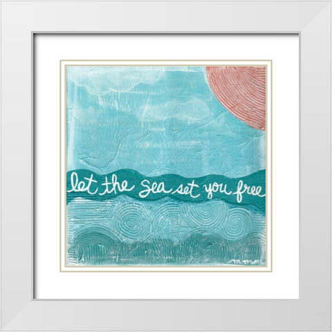 Let The Sea White Modern Wood Framed Art Print with Double Matting by Martin, Monica