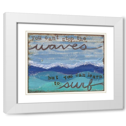 Waves Surf White Modern Wood Framed Art Print with Double Matting by Martin, Monica