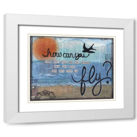 Born To Fly White Modern Wood Framed Art Print with Double Matting by Martin, Monica