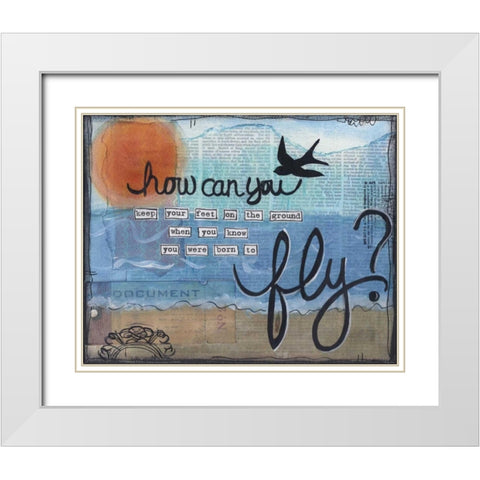 Born To Fly White Modern Wood Framed Art Print with Double Matting by Martin, Monica