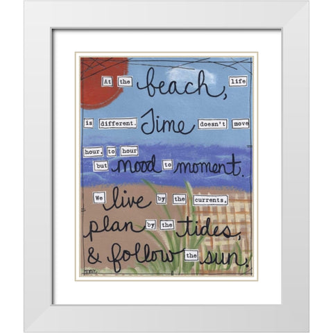 At The Beach White Modern Wood Framed Art Print with Double Matting by Martin, Monica