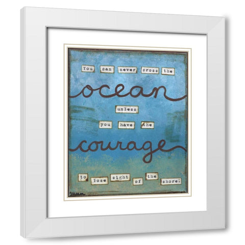 Ocean Courage White Modern Wood Framed Art Print with Double Matting by Martin, Monica
