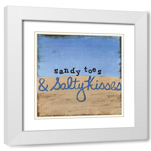 Sandy Toes White Modern Wood Framed Art Print with Double Matting by Martin, Monica