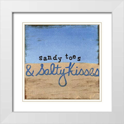 Sandy Toes White Modern Wood Framed Art Print with Double Matting by Martin, Monica
