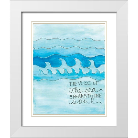 The Voice White Modern Wood Framed Art Print with Double Matting by Martin, Monica