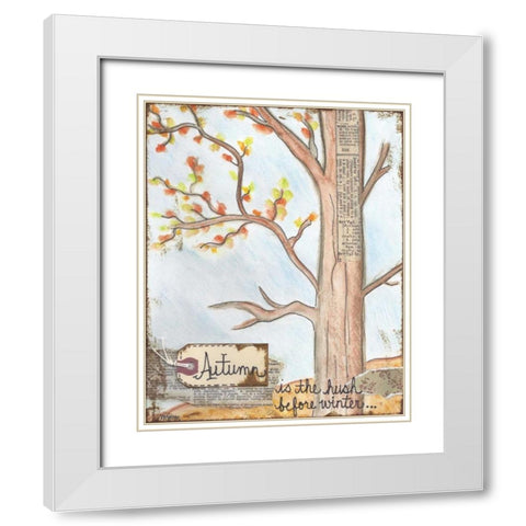 Autumn White Modern Wood Framed Art Print with Double Matting by Martin, Monica