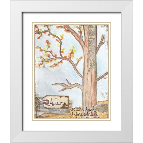 Autumn White Modern Wood Framed Art Print with Double Matting by Martin, Monica