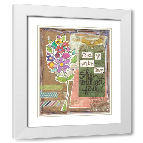 God Is With Her White Modern Wood Framed Art Print with Double Matting by Martin, Monica