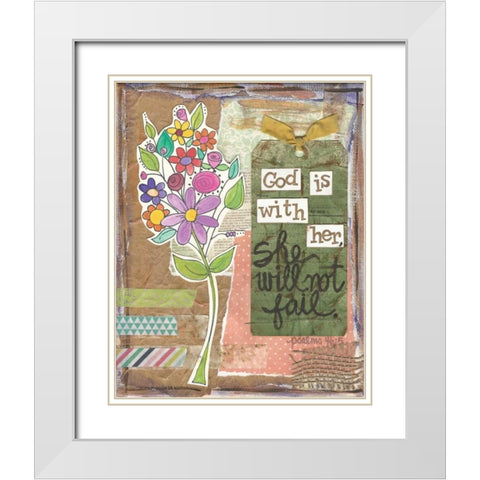 God Is With Her White Modern Wood Framed Art Print with Double Matting by Martin, Monica