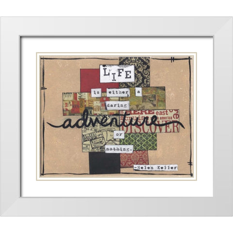 Life Is An Adventure White Modern Wood Framed Art Print with Double Matting by Martin, Monica