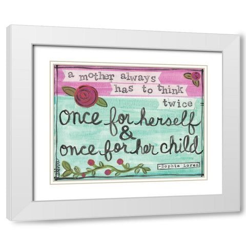 A Mother White Modern Wood Framed Art Print with Double Matting by Martin, Monica