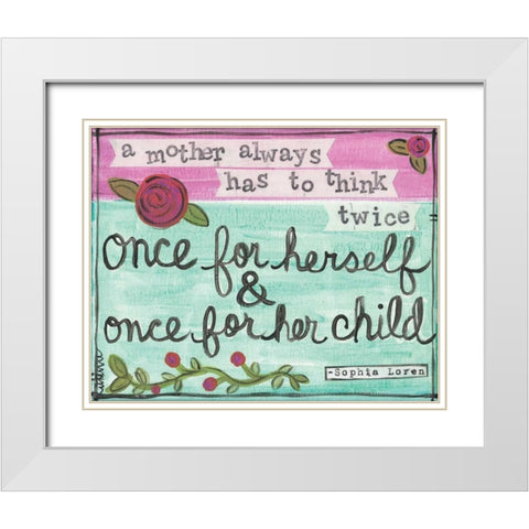 A Mother White Modern Wood Framed Art Print with Double Matting by Martin, Monica