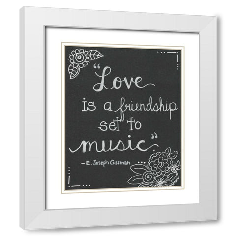 Love I White Modern Wood Framed Art Print with Double Matting by Martin, Monica