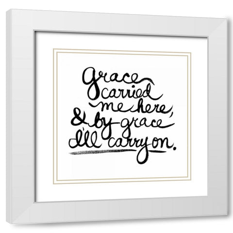 Grace White Modern Wood Framed Art Print with Double Matting by Martin, Monica