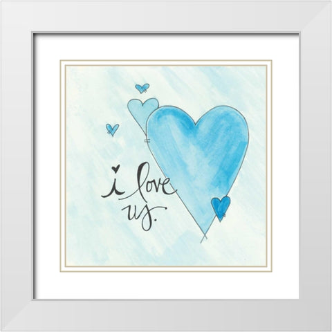 I Love Us White Modern Wood Framed Art Print with Double Matting by Martin, Monica