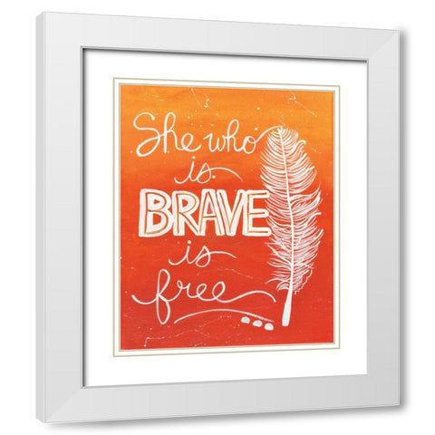 Brave White Modern Wood Framed Art Print with Double Matting by Martin, Monica